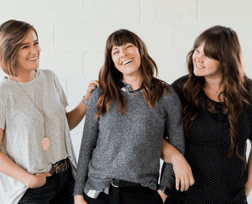 Group of 3 happy women